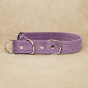 Ręcznie robiona welurowa obroża dla psa - półzaciskowa, na klamrę
