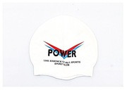 Czepek silikonowy kąpielowy pływacki uniwersalny POWER Biały