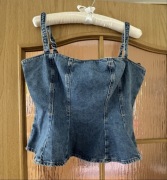Jeansowy Top Gorsetowy ZARA Z1975 – Denim na ramiączkach
