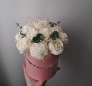 Flower box sojowy zapachowy prezent urodziny imieniny ślub komunia 