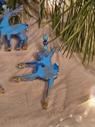 Ozdoby choinkowe z żywicy niebiesko-srebrne