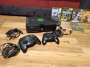 XBOX Classic + 2pady, okablowanie i 5 gier