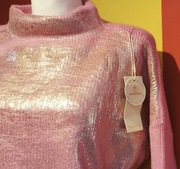 Fajny krótki złoty sweterek pozłacany 