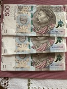 Banknoty 500 zł AI AE AL