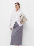 Reserved spódnica midi ołówkowa pepitka wzór kratka quiet luxury długa maxi