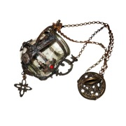 Vintage lampka oliwna/kadzielnica mosiężna orientalna