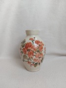 Wazon ceramiczny w kwiatki Mazowsze PRL rękodzieło