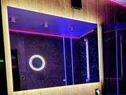 NOWE lustro SHINE LED 140 x 100 cm z zegarem / podświetleniem / podgrzewane