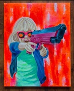 Obraz na płótnie. Akryl. 40x50cm. Poważna dziewczynka.