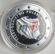 10 zł 2011  PRZEWODNICTWO POLSKI W RADZIE UE  Ag 925  NBP  KOLOR  UNC