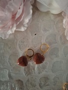 Kolczyki handmade ze stali nierdzewnej z naturalnych kamieni piasek pustyni