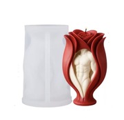 KWIAT CIAŁO MĘŻCZYZNY Walentynki forma silikon 9.5*6 do Świec Gipsu Odlewów