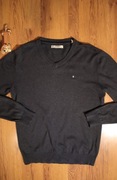 Sweter Esprit r. S szary męski bawełniany dł rękaw dekolt v 