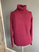 Ciepły golf kolor malinowy L