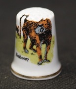 Naparstek Kolekcjonerski Porcelanowy małpa pawian