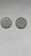 1978 50 groszy monety prl, jedna bez znaku mennicy 