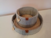 Zestaw Boho Handmade na prezent że sznurka bawełnianego koszyk taca