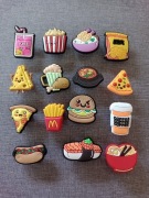 Przypinki do butów typu crocs jedzenie food 15 sztuk hamburger frytki