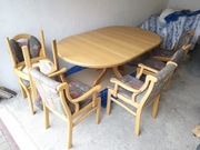 Stół okrągły rozsuwany + 6 krzeseł 