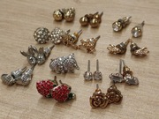 Kolczyki wkręty różne kształty zestaw