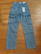 Spodnie jeans cargo 32 Bershka