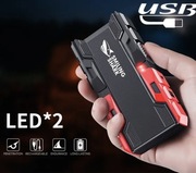 Taktyczny Powerbank Mocny Latarka 2 x LED Ładowarka USB Praca do 6 godzin 