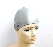 NIKE Czepek kąpielowy pływacki na basen damski Srebrny