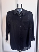 Długa damska koszula COS , czarna, rozmiar XS, przewiewna bawełna, oversize