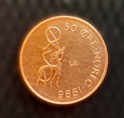 50 ore Norwegia 1996 smok stara moneta stan bdb