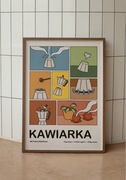 Plakat „Kawiarka” jasny, kawa - grafika A2 retro