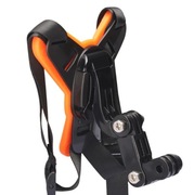 Uchwyt na kask motocyklowy do kamer sportowych czarno pomarańczowy