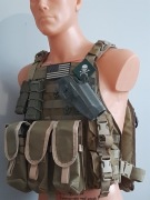 XXL OLIV USA SAPI 4 i 3 DELTA FORCE Org USA kpl. 26x34cm Plate Carrier