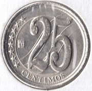 WENEZUELA 25 centimos 2007, Y# 91, AU