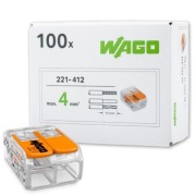 WAGO 221-412 Szybkozłączka Złączka Drut Linka 2x 0,2-4mm2 ORYGINALNA 100SZT