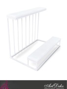 Klęcznik biały- obicie ekoskórą