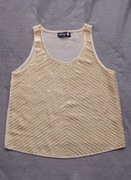 Beżowa bluzka bez rękawów z cekinami rozm. M