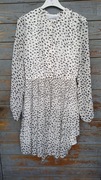 Wzorzysta sukienka mini Reserved 164 M S 38 36 biała plamki