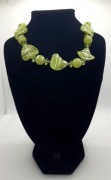 Zielony naszyjnik + kolczyki 