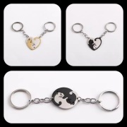 Brelok breloczek yin yang , zakochani kot kotek stal nierdzewna