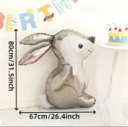 Balon foliowy duży zwierzątka leśne Zając Królik Urodziny Babyshower