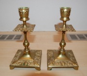 DWA MOSIĘŻNE ŚWIECZNIKI W STYLU RETRO KOMPLET