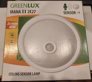 Lampa GREENLUX, Oprawa natynkowa, czujnik ruchu, 2x40W E27 MANA II, nowa