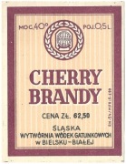 Etykieta na alkohol, CHERRY BRANDY, Bielsko-Biała