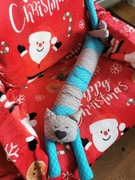 Ręcznie szyta poduszka podłużna dekoracyjna kocia górka kot mocy