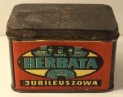 PRL Puszka Po Herbacie Jubileuszowej SPOŁEM 10x6,5x6,5