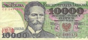 BANKNOT 10000 ZŁ S. WYSPIAŃSKI z 1988 r Nr CZ 0491370