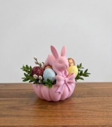 Koszyczek wielkanocny z zajaczkiem dekoracja 3D eco 15 cm