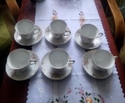 Serwis kawowy Ćmielów Rococo - 6 osób - Projekt W. Potacki - Vintage