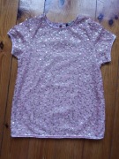 elegancka bluzka dziewczęca George 140 cekiny Jak NOWA