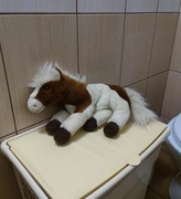 Pluszowy konik koń zabawka pluszak kremowa brązowa tina Germany niem